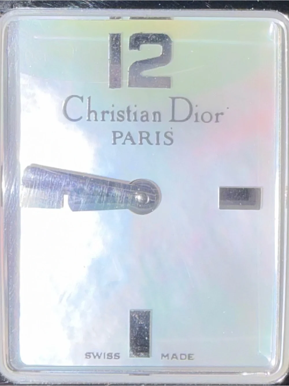 Vintage Christian Dior Swiss Mother of Pearl Watch Box Papers & Ex Strap & Clasp